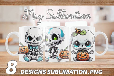 Mug Wrap Baby Skeleton Sticker Sublimation artnoy 