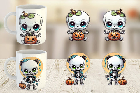 Mug Wrap Baby Skeleton Sticker Sublimation artnoy 