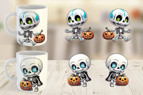 Mug Wrap Baby Skeleton Sticker Sublimation artnoy 