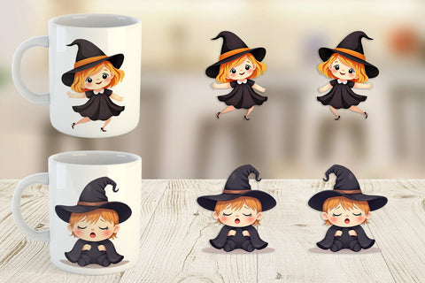 Mug Wrap Baby Witch Halloween Sublimation artnoy 