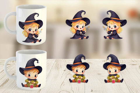 Mug Wrap Baby Witch Halloween Sublimation artnoy 