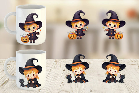 Mug Wrap Baby Witch Halloween Sublimation artnoy 