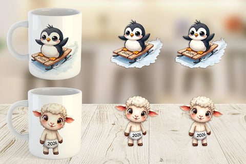 Mug Wrap Baby's First New Year 2026 Sublimation artnoy 