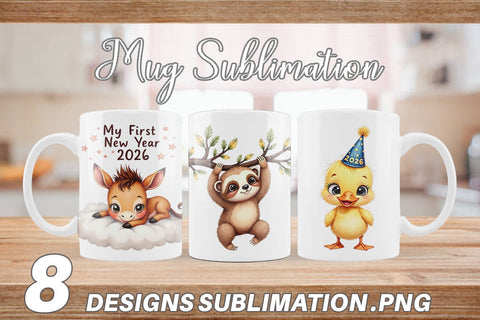 Mug Wrap Baby's First New Year 2026 Sublimation artnoy 