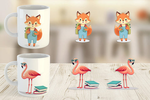 Mug Wrap Back to School Animals Sublimation artnoy 