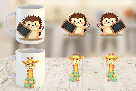 Mug Wrap Back to School Animals Sublimation artnoy 