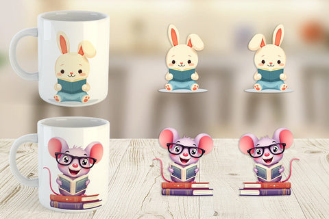 Mug Wrap Back to School Animals Sublimation artnoy 