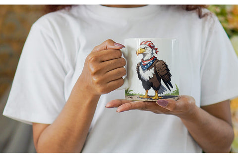 Mug Wrap Bald Eagle 4th of July Sublimation artnoy 