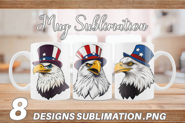 Mug Wrap Bald Eagle Patriotic Sublimation artnoy 