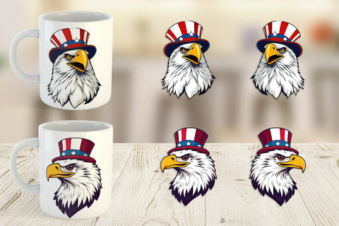 Mug Wrap Bald Eagle Patriotic Sublimation artnoy 
