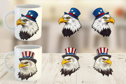 Mug Wrap Bald Eagle Patriotic Sublimation artnoy 