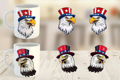 Mug Wrap Bald Eagle Patriotic Sublimation artnoy 