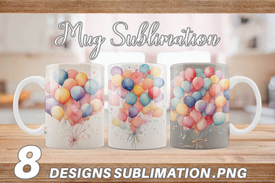 Mug Wrap Balloon Bouquet Sublimation artnoy 