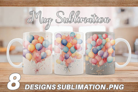 Mug Wrap Balloon Bouquet Sublimation artnoy 