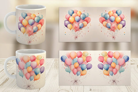 Mug Wrap Balloon Bouquet Sublimation artnoy 