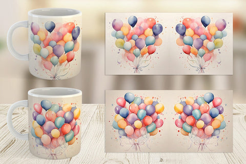 Mug Wrap Balloon Bouquet Sublimation artnoy 