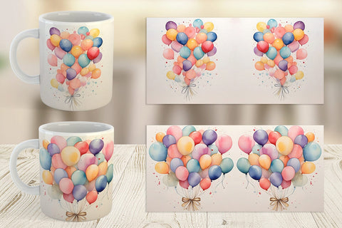Mug Wrap Balloon Bouquet Sublimation artnoy 