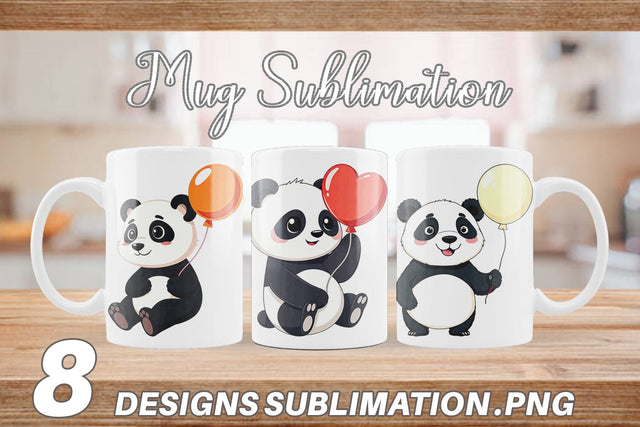Mug Wrap Balloon Panda Sublimation artnoy 