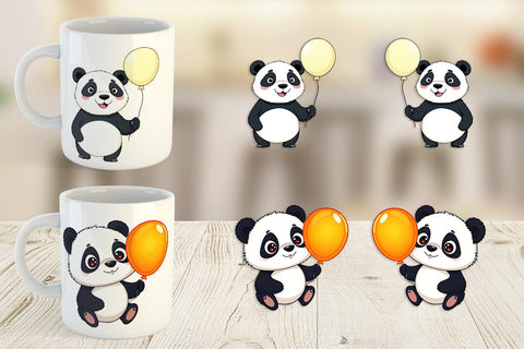 Mug Wrap Balloon Panda Sublimation artnoy 
