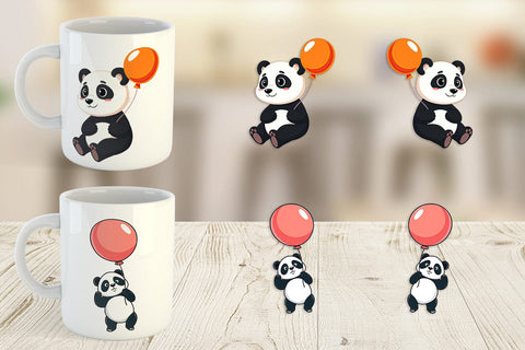 Mug Wrap Balloon Panda Sublimation artnoy 