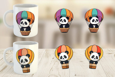 Mug Wrap Balloon Panda Sublimation artnoy 