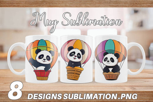 Mug Wrap Balloon Panda Sublimation artnoy 