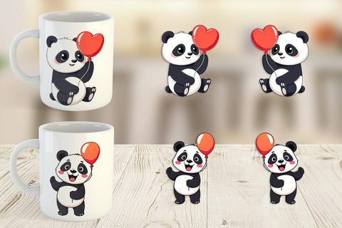 Mug Wrap Balloon Panda Sublimation artnoy 