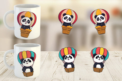 Mug Wrap Balloon Panda Sublimation artnoy 