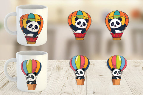 Mug Wrap Balloon Panda Sublimation artnoy 