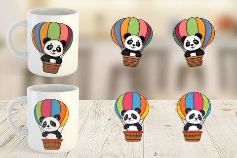 Mug Wrap Balloon Panda Sublimation artnoy 