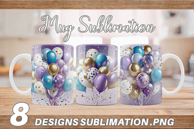 Mug Wrap Balloons Sublimation artnoy 