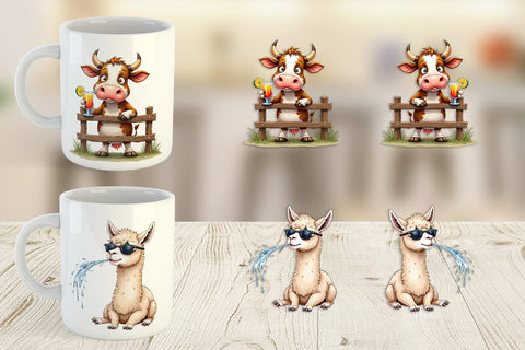 Mug Wrap Barnyard Burnout Sarcastic Summer Watercolors Sublimation artnoy 