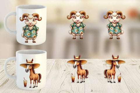 Mug Wrap Barnyard Burnout Sarcastic Summer Watercolors Sublimation artnoy 