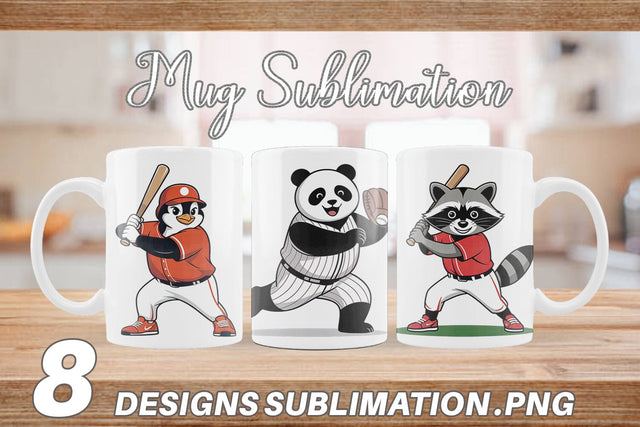 Mug Wrap Baseball Animal Sublimation artnoy 