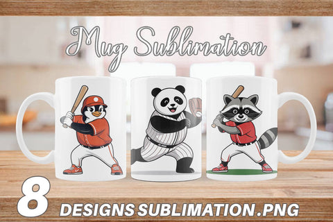 Mug Wrap Baseball Animal Sublimation artnoy 
