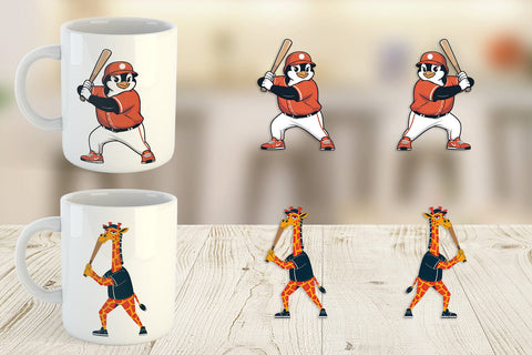 Mug Wrap Baseball Animal Sublimation artnoy 