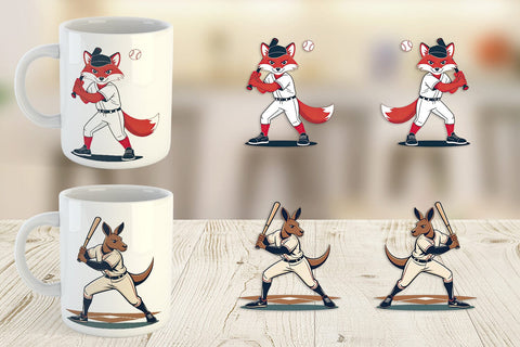 Mug Wrap Baseball Animal Sublimation artnoy 