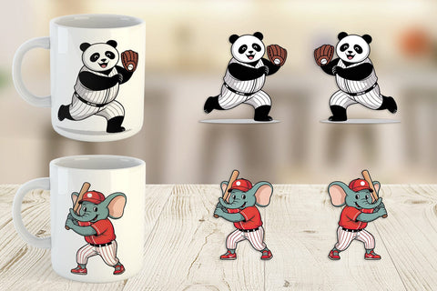 Mug Wrap Baseball Animal Sublimation artnoy 