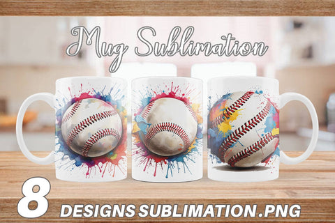 Mug Wrap Baseball Paint Splashes Sublimation artnoy 