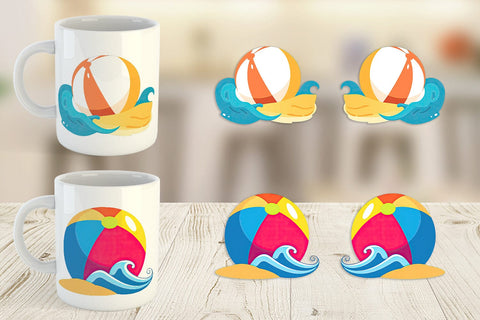 Mug Wrap Beach Ball Sublimation artnoy 