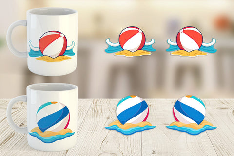 Mug Wrap Beach Ball Sublimation artnoy 