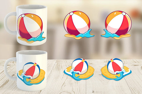 Mug Wrap Beach Ball Sublimation artnoy 