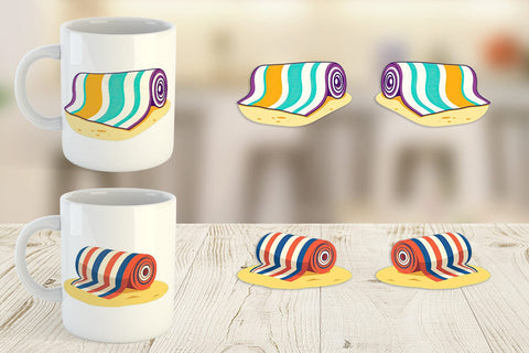 Mug Wrap Beach Towel Sublimation artnoy 