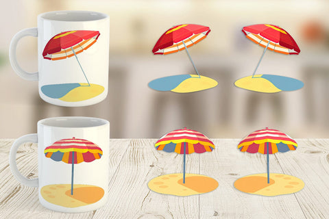Mug Wrap Beach Umbrella Sublimation artnoy 