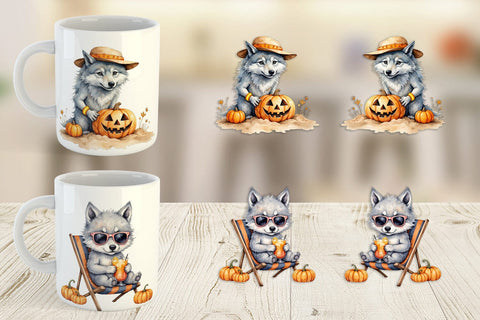 Mug Wrap Beachy Werewolf Howls Sublimation artnoy 