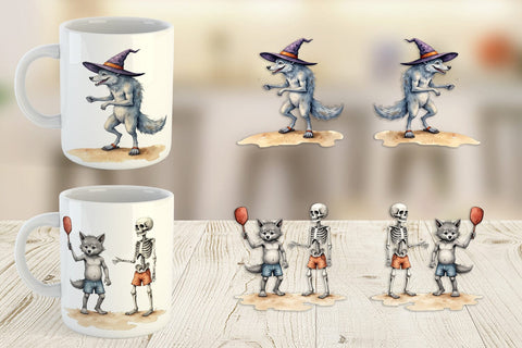 Mug Wrap Beachy Werewolf Howls Sublimation artnoy 