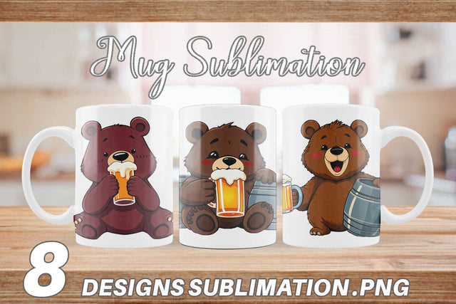 Mug Wrap Bear Beer Day Sublimation artnoy 