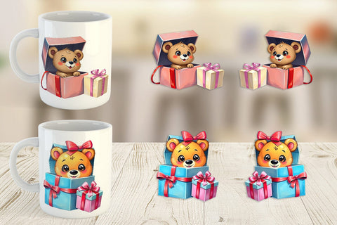 Mug Wrap Bear Cub Gift Sublimation artnoy 