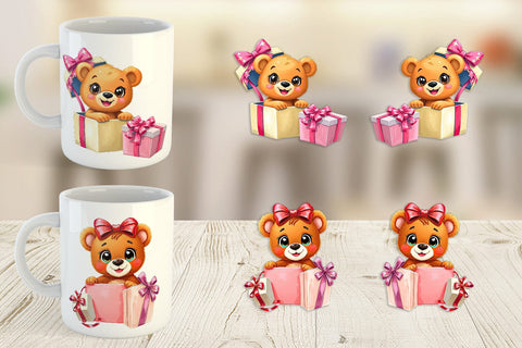 Mug Wrap Bear Cub Gift Sublimation artnoy 