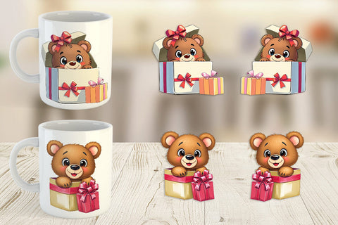 Mug Wrap Bear Cub Gift Sublimation artnoy 